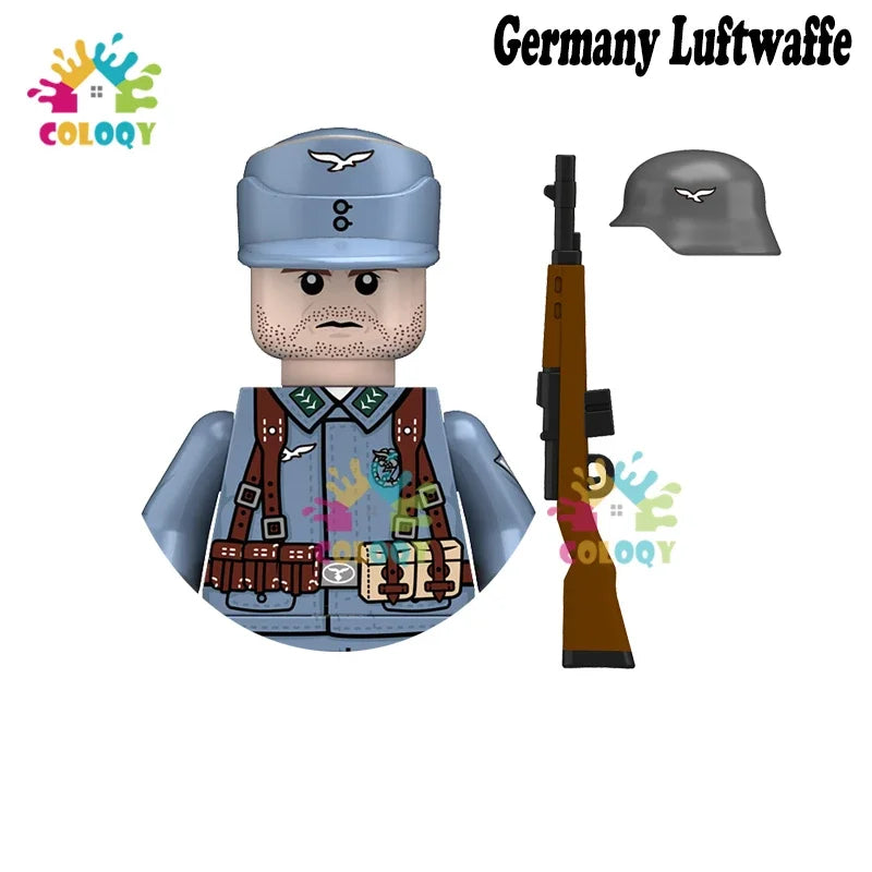 WW2 Minifiguren Set - Zweiter Weltkrieg Soldaten | Alliierte & Achsenmächte | LEGO-kompatibel
