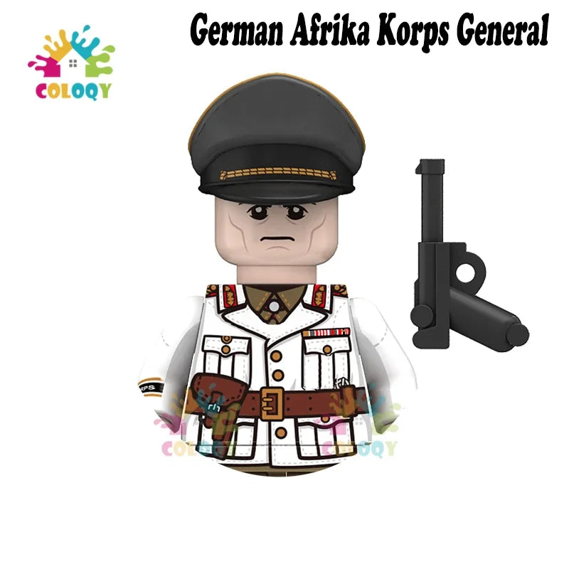 WW2 Minifiguren Set - Zweiter Weltkrieg Soldaten | Alliierte & Achsenmächte | LEGO-kompatibel
